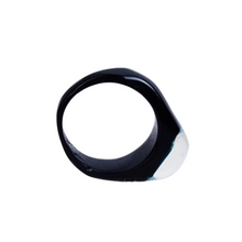 Cargar imagen en el visor de la galería, Anillo de obsidiana con encapsulado de opalo mexicano
