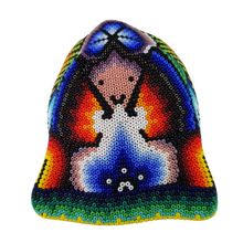 Cargar imagen en el visor de la galería, Cabeza de jaguar chica hecha de papel maché con motivos wixárika