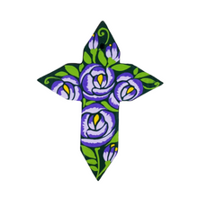 Cargar imagen en el visor de la galería, Cruz chica de papel maché, pintada a mano