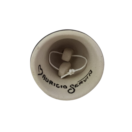 Campana chica de cerámica Servín decorada a mano con mandalas