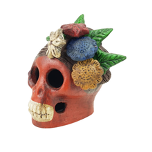 Cargar imagen en el visor de la galería, Cabeza de catrina de barro Chichipa mediana