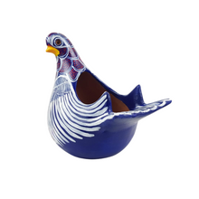 Cargar imagen en el visor de la galería, Maceta de barro, paloma de Amatenango, pintada, de 20 cm