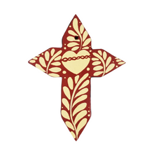 Cargar imagen en el visor de la galería, Cruz chica de papel maché, pintada a mano