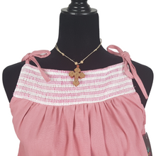 Cargar imagen en el visor de la galería, Blusa de tirantes decorada con textil de telar