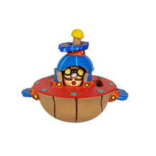 Cargar imagen en el visor de la galería, Alcancía helicóptero con nahual elaborado en barro policromado frío