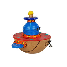 Cargar imagen en el visor de la galería, Alcancía helicóptero con nahual elaborado en barro policromado frío