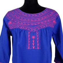 Cargar imagen en el visor de la galería, Blusa oaxaqueña de manta de Santa María Alotepec Mixe