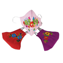 Cargar imagen en el visor de la galería, Cubrebocas con bordado San Antonino, elegante, fresco y ligero