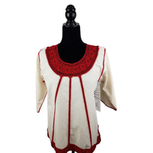 Cargar imagen en el visor de la galería, Blusa huipil tejida a mano color crudo, de San Juan del Río, Oaxaca
