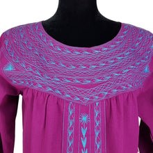 Cargar imagen en el visor de la galería, Blusa oaxaqueña de manta de Santa María Alotepec Mixe