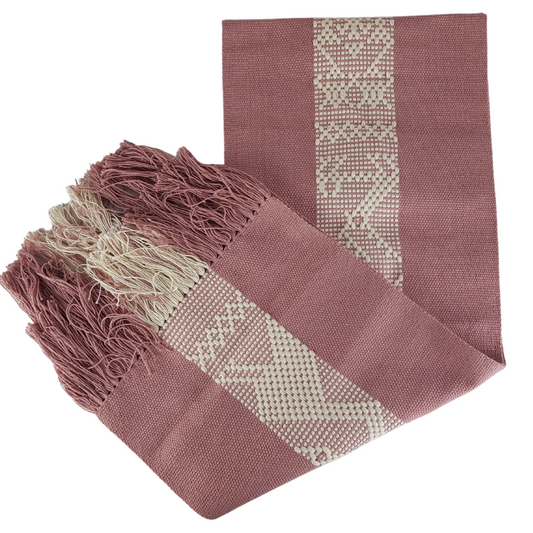 Camino de mesa de 1.5 m de largo con brocados tradicionales de Santo Tomás Jalieza, Oaxaca