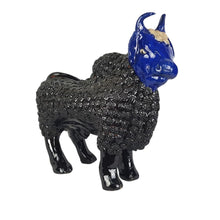 Cargar imagen en el visor de la galería, Alcancía en forma toro grande elaborada a mano con la técnica de barro vidriado