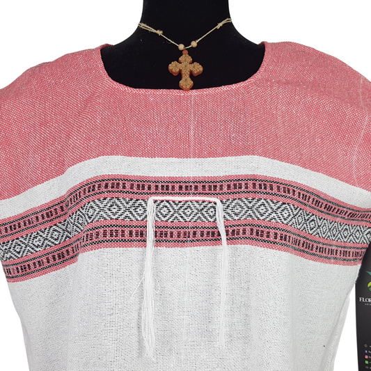 Blusa fresca de algodón hecha en telar de pedal, en Oaxaca