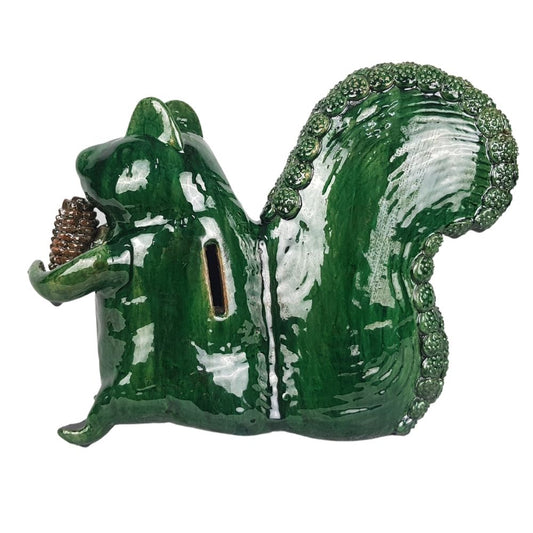 Ardillita grande decorada con la técnica de barro vidriado