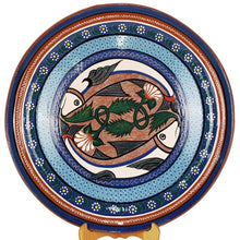 Cargar imagen en el visor de la galería, Plato decorado con peces y flores de Michoacán