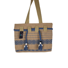 Cargar imagen en el visor de la galería, Bolsa de algodón tamaño grande elaborada en telar de cintura en Jalieza