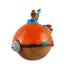 Cargar imagen en el visor de la galería, Alcancía submarino bola, tamaño grande elaborado en barro policromado frío