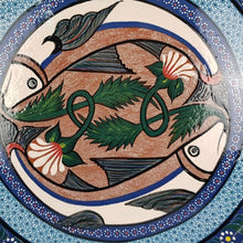 Cargar imagen en el visor de la galería, Plato decorado con peces y flores de Michoacán
