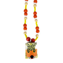 Cargar imagen en el visor de la galería, Collar de máscara miniatura del baile de los Morenos, tallada y decorada a mano