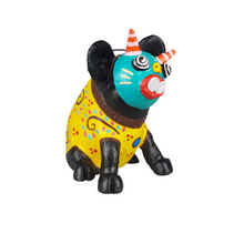 Cargar imagen en el visor de la galería, Alcancía de cerdito con máscara, tamaño chico elaborado en barro policromado frío