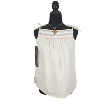 Cargar imagen en el visor de la galería, Blusa de tirantes decorada con textil de telar