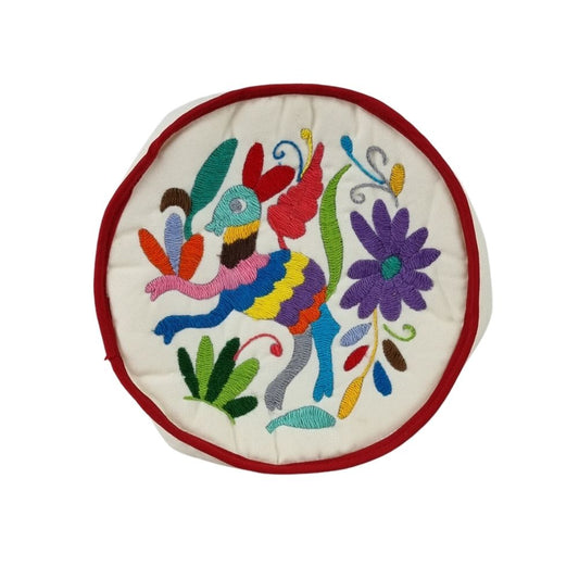 Tortillero de manta con bordado de tenangos