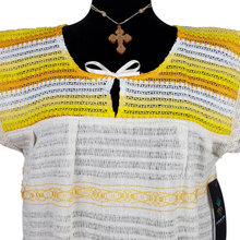 Cargar imagen en el visor de la galería, Blusa española, prenda fresca de algodón calada hecha en telar de pedal