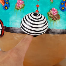 Cargar imagen en el visor de la galería, Alcancía submarino bola, tamaño gigante elaborado en barro policromado frío con base de madera