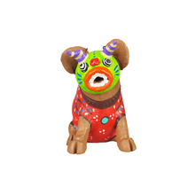 Cargar imagen en el visor de la galería, Alcancía de cerdito con máscara, tamaño chico elaborado en barro policromado frío