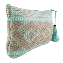 Cargar imagen en el visor de la galería, Bolsa cosmetiquera chica de algodón, tejida en telar de cintura en Santo Tomás Jalieza Oaxaca