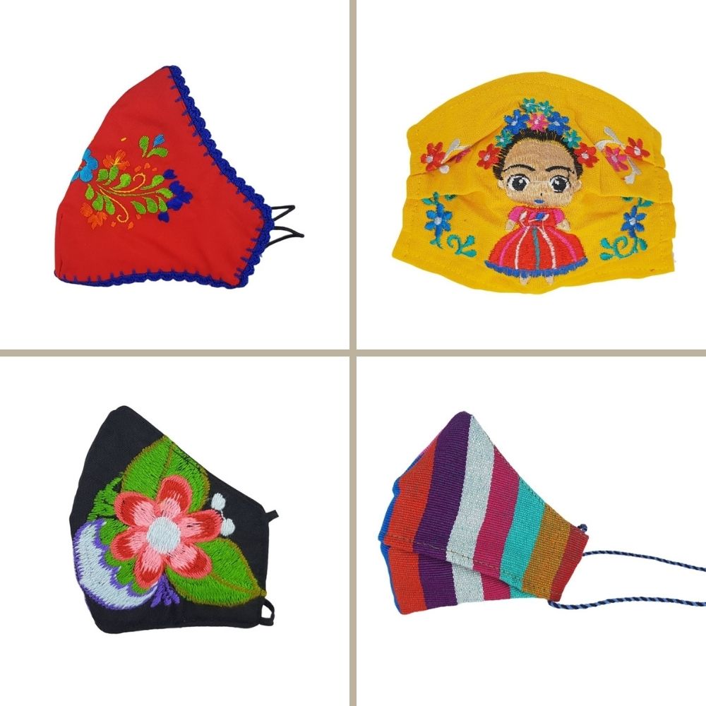 Cubrebocas bordados y de telar