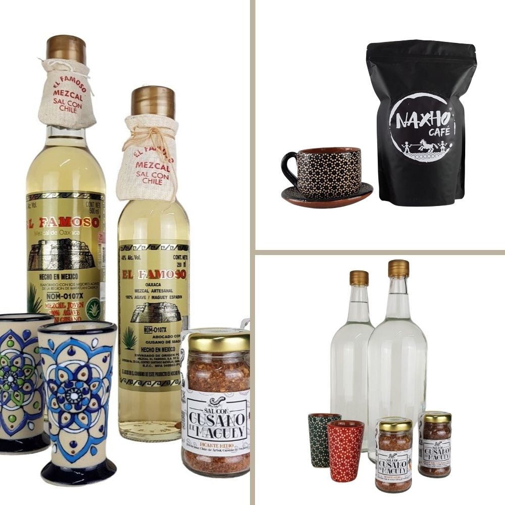 Mezcal, café, y alimentos