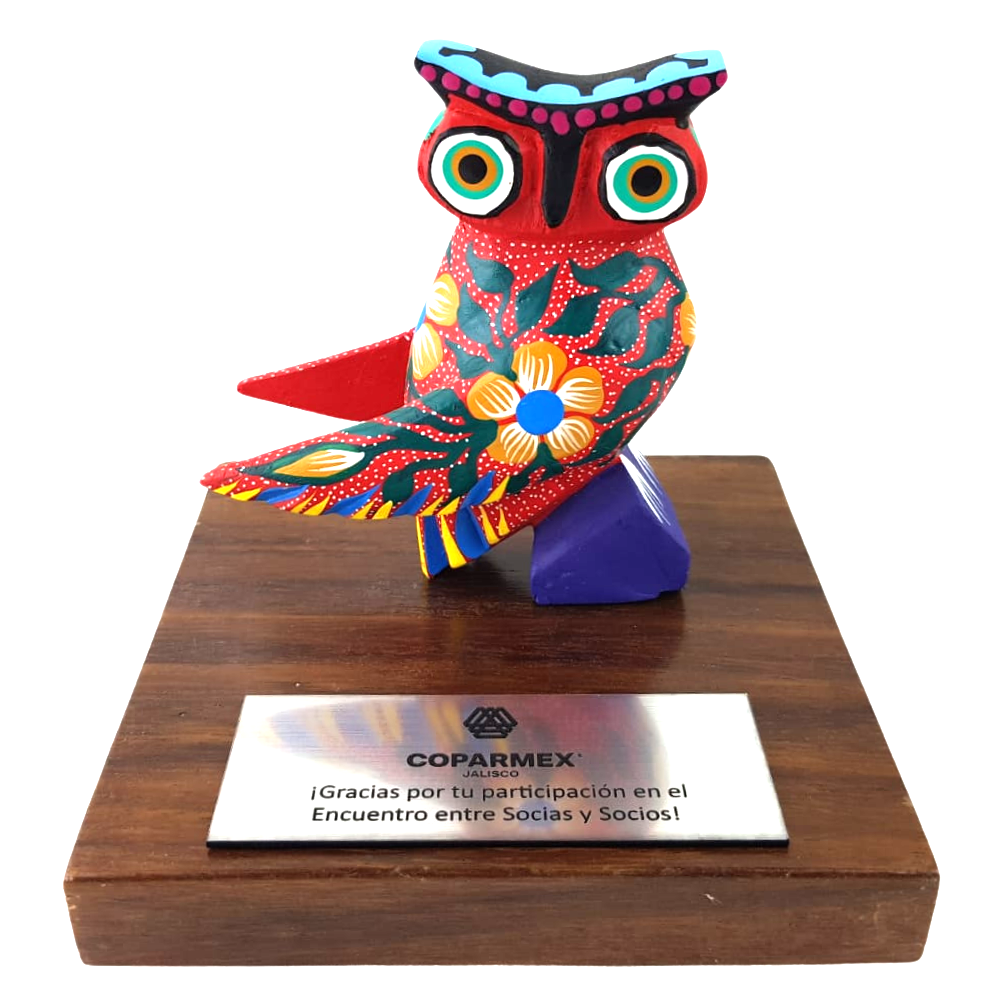 Trofeo Búho Alebrije Talla en Madera Oaxaca | Arte Mexicano
