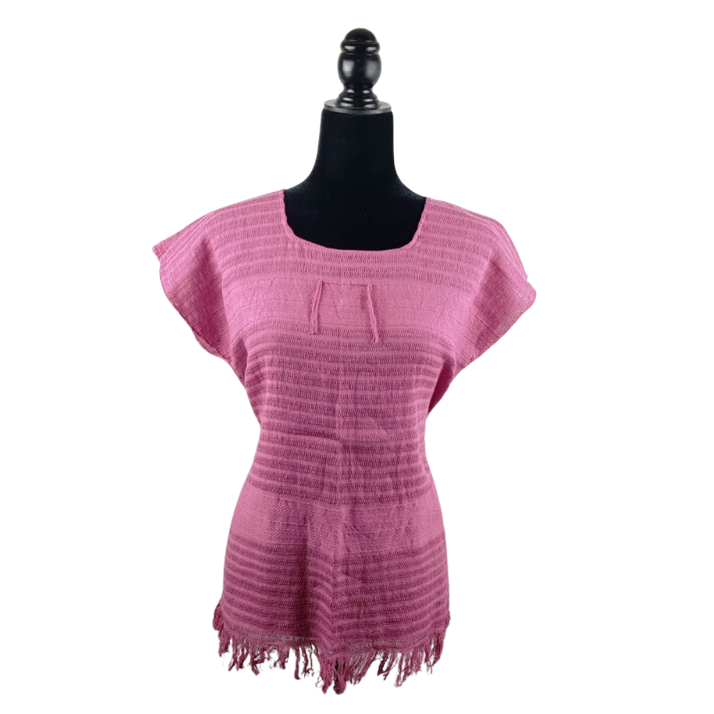 Blusa fresca de algodón hecha en telar de pedal, en Oaxaca