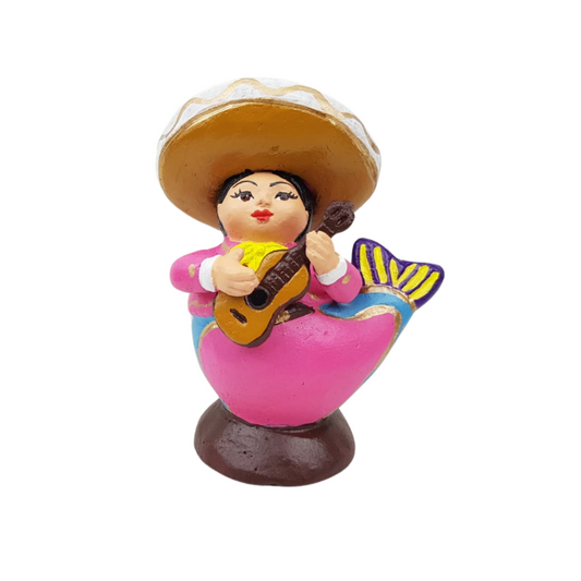 Sirena mexicana mariachi, figura de barro de Tlaquepaque Jalisco