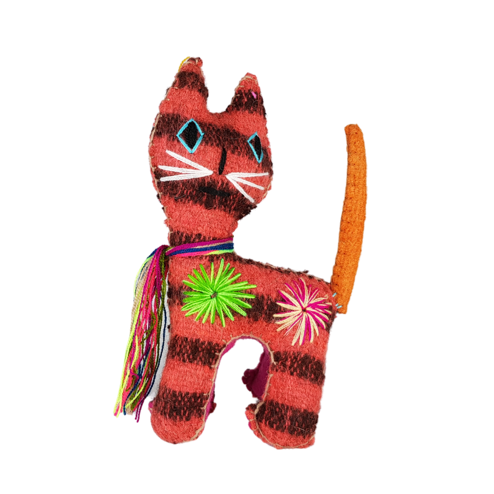 Animalito Gato Lana o Fieltro Chiapas | Artesanía Mexicana