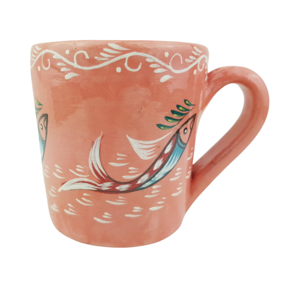Taza capulineada con peces