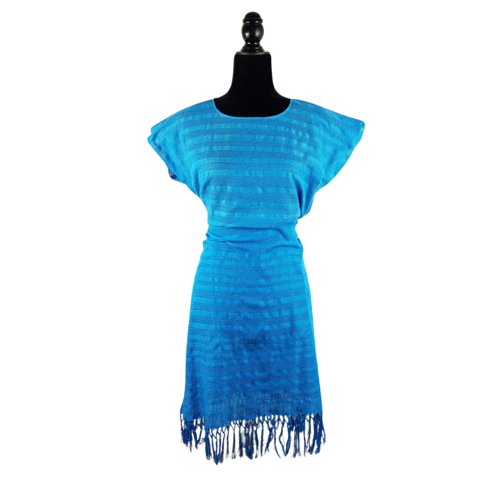 Vestido elaborado en telar de cintura, en Puebla