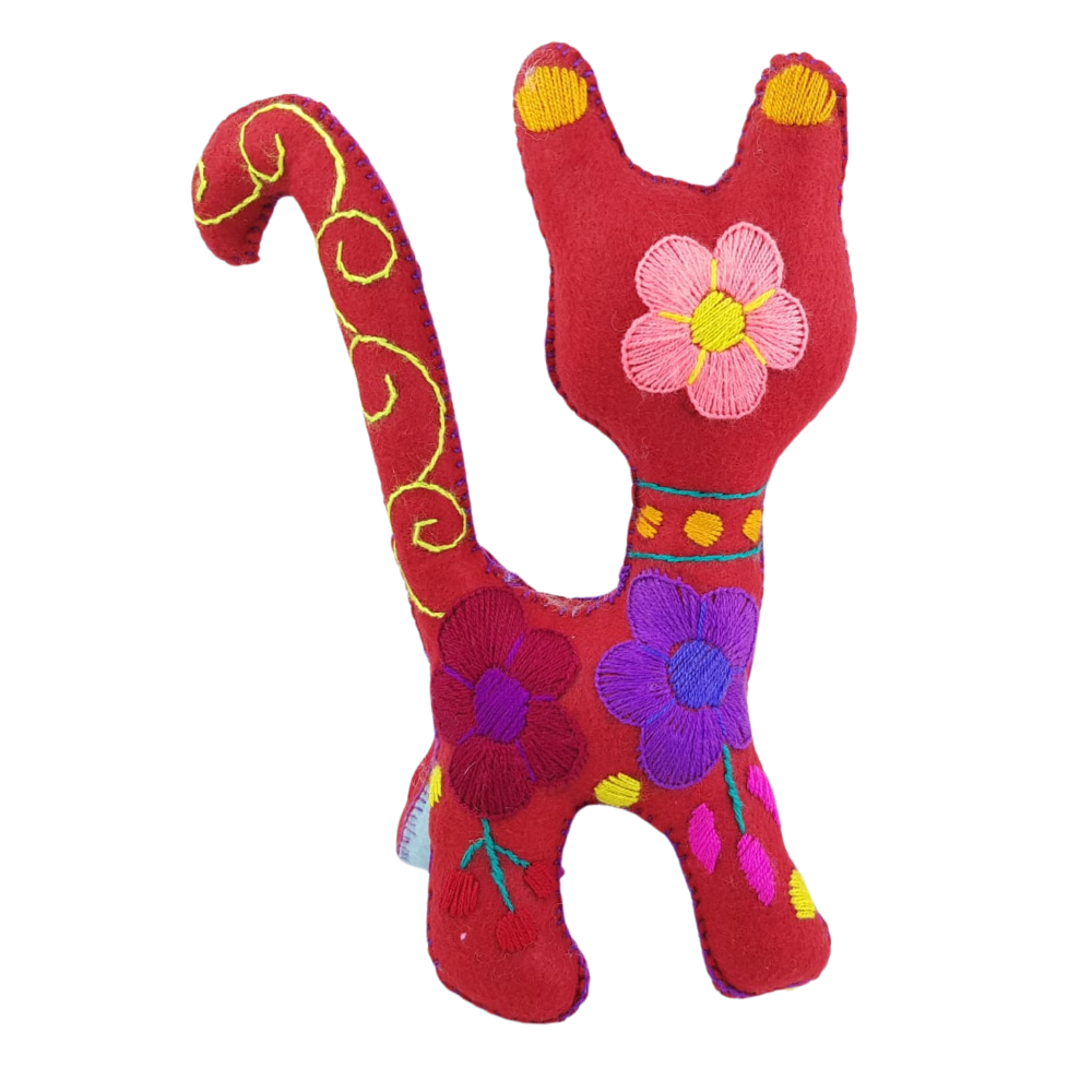 Animalito Gato Lana o Fieltro Chiapas | Artesanía Mexicana