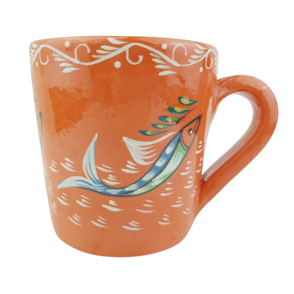 Taza capulineada con peces