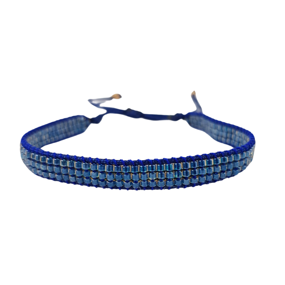 Pulsera ajustable, elaborada a mano con cristales miyuki