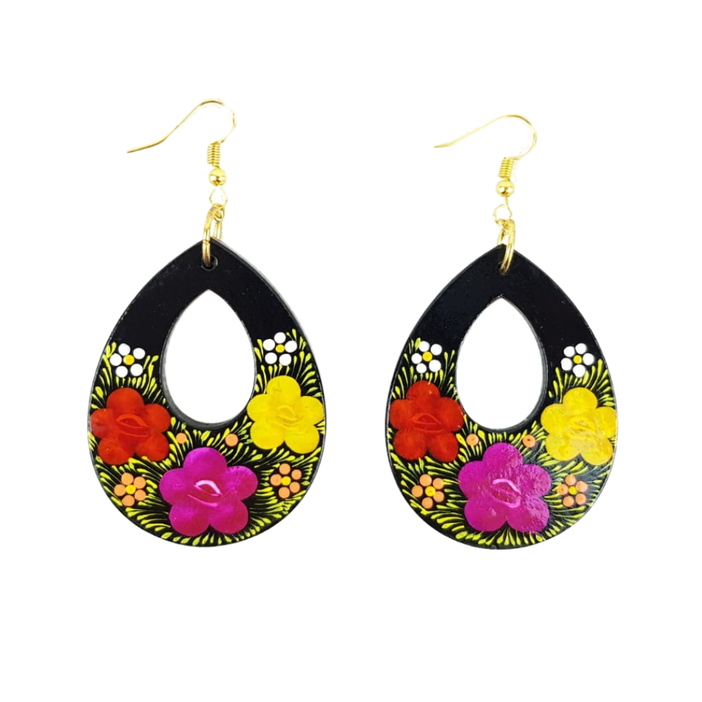 Arracadas de madera en forma de gota, Jasiel