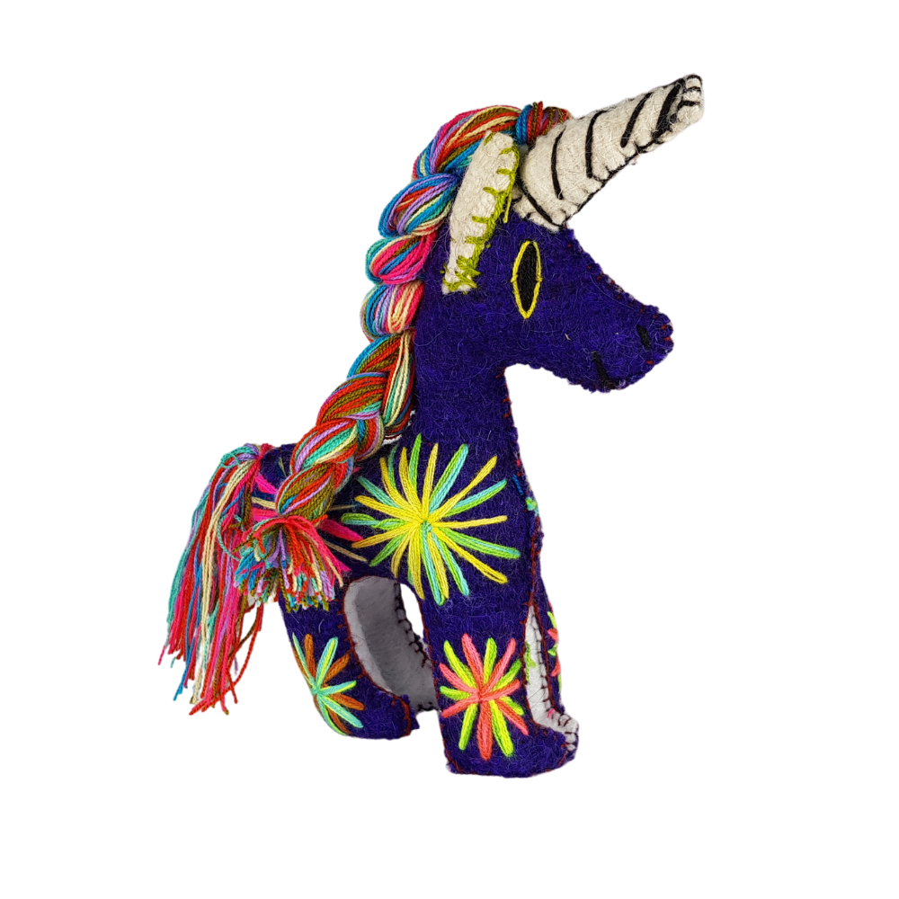 Animalito Unicornio de Lana Chiapas | Artesanía Mexicana