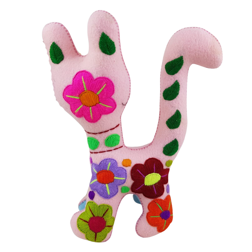 Animalito Gato Lana o Fieltro Chiapas | Artesanía Mexicana