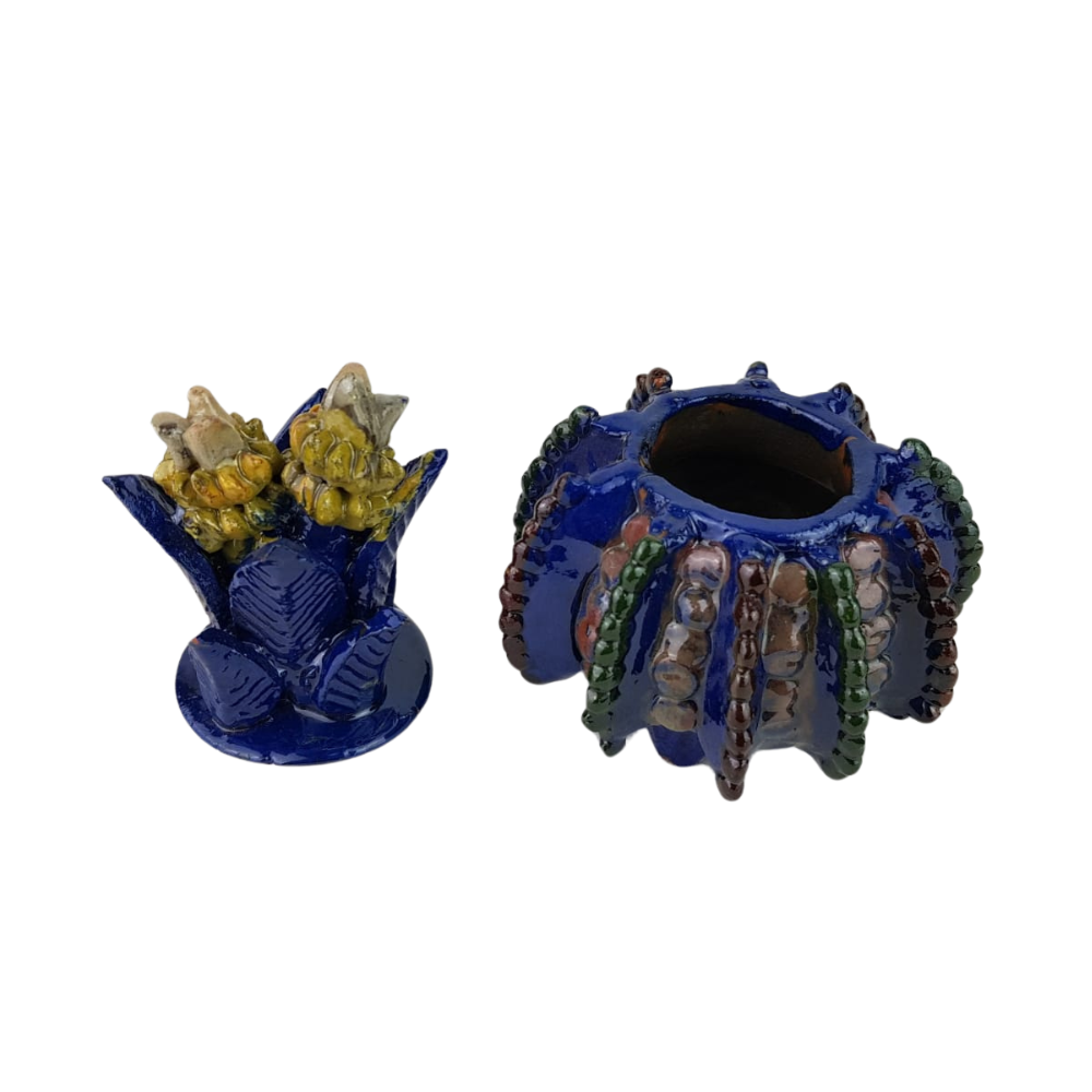 Piña mini decorada con la técnica de barro vidriado