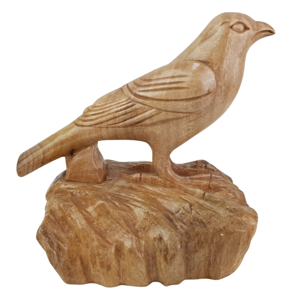 Pajarito de madera tallado a mano
