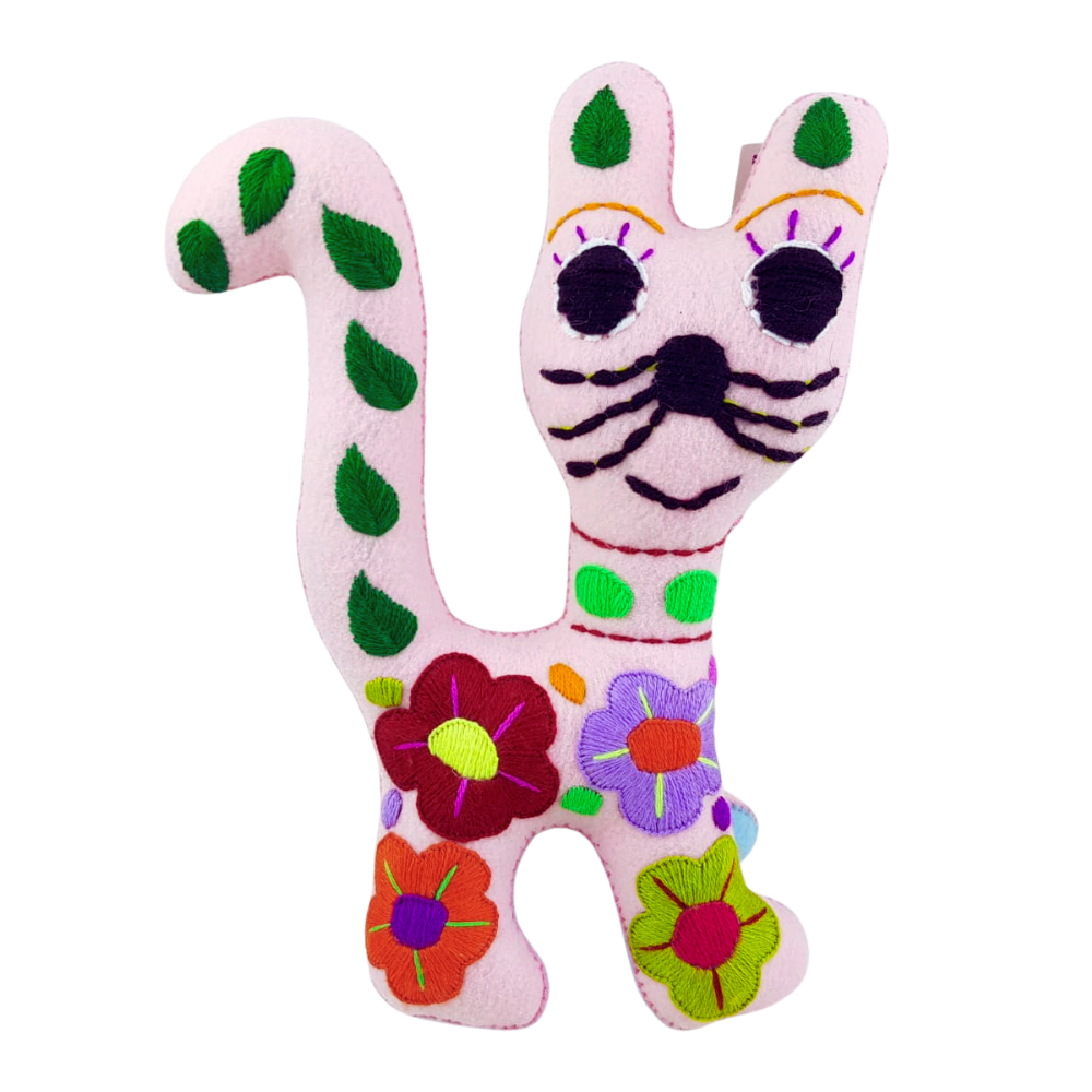 Animalito Gato Lana o Fieltro Chiapas | Artesanía Mexicana