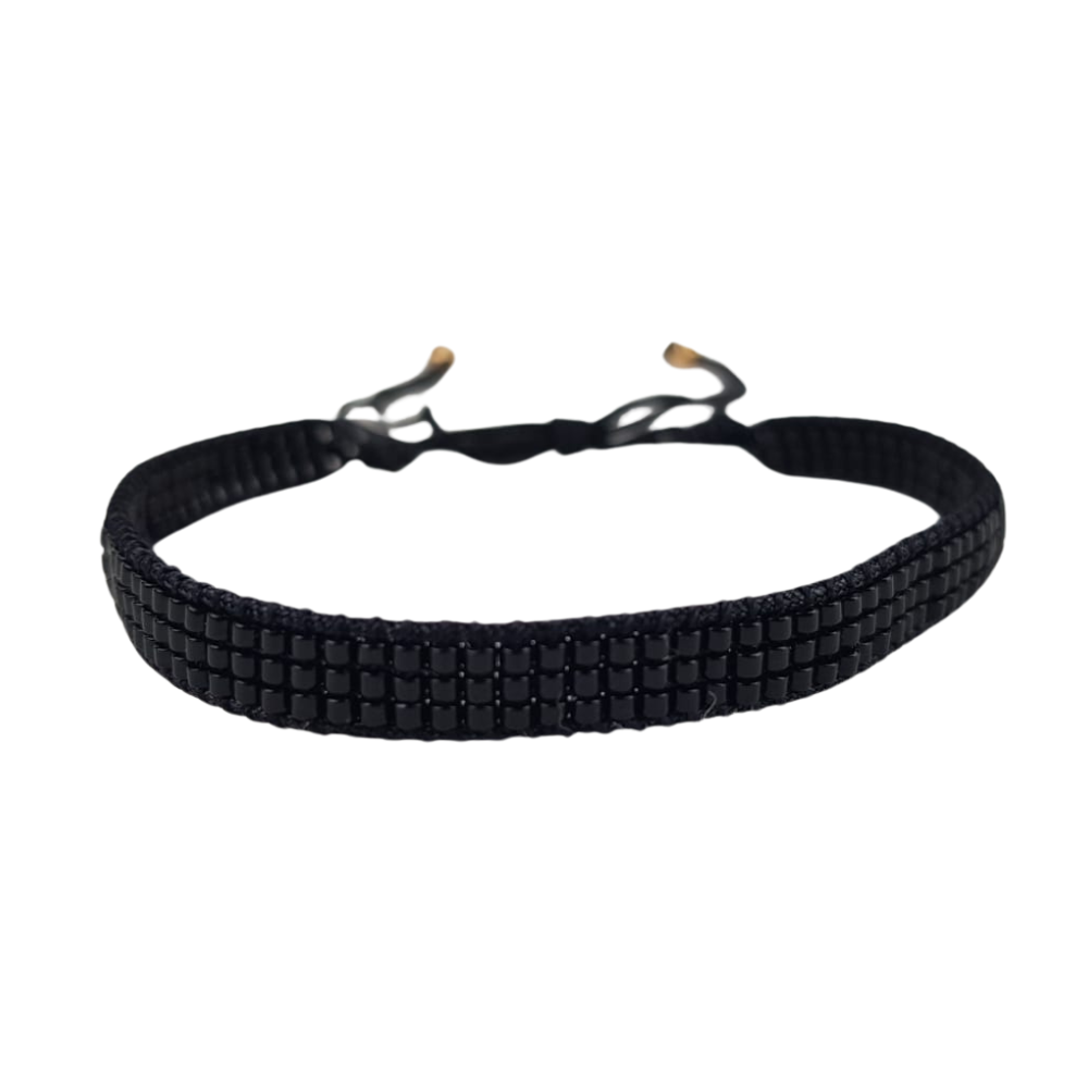 Pulsera ajustable, elaborada a mano con cristales miyuki