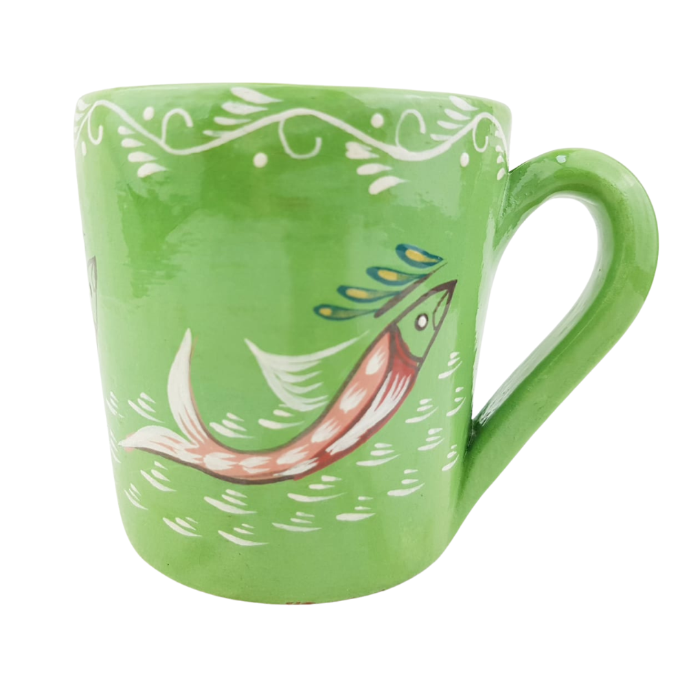 Taza capulineada con peces