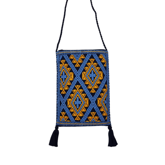 Bolsa para celular tejida en telar de cintura en Larráinzar